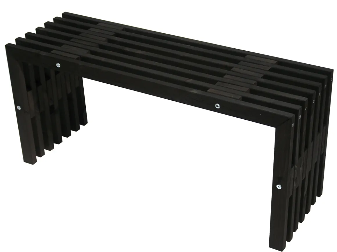 D-BENCH 100 CM FURU SVART OLJAD