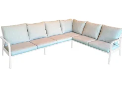 HÅNGER SOFFA VIT RAM DYNOR GRÅBEIGE