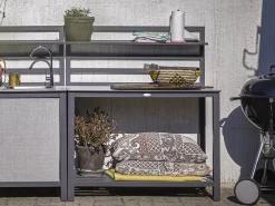 ÅMINNE UTEKÖK/ARBETSBÄNK KOMPLETT GRÅ ALUMINIUM