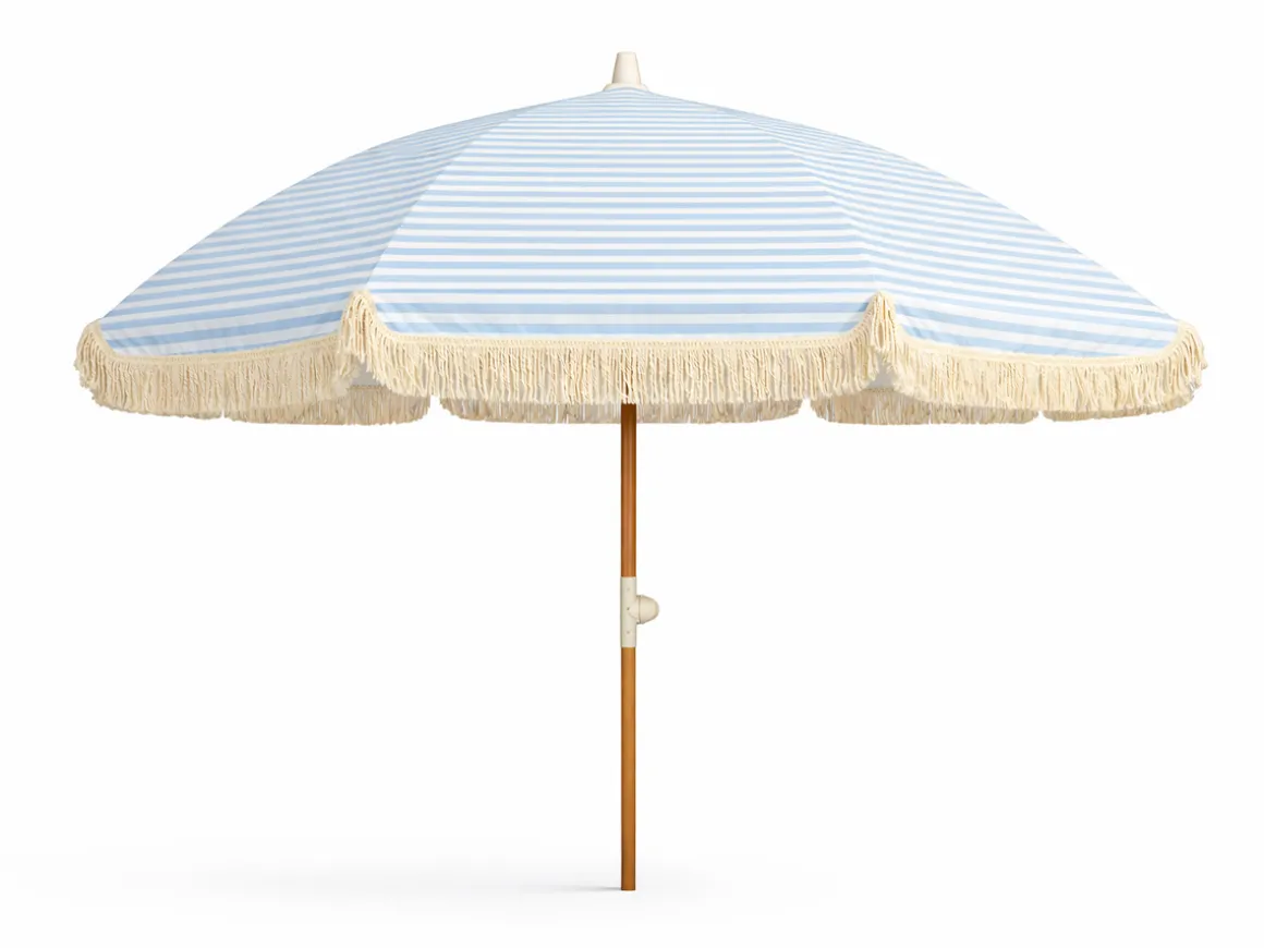 PARASOLL 200 CM BLÅ/VIT